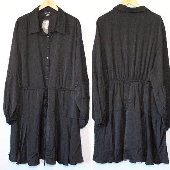 NWT *READ NOTE* City Chic Flounce Shirt Dress Black Plus Size 22 XL H14235 - Picture 12 of 12